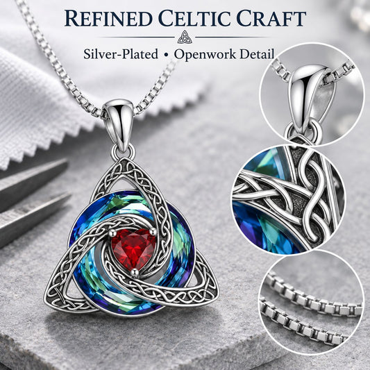 Celtic Birthstone Shield Pendant Gift