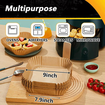 Pack of 100 disposable air fryer paper liners