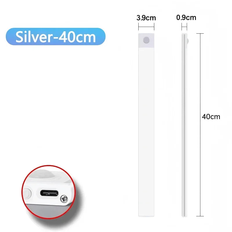 Rechargeable Motion Sensor Cabinet Light – silver 40cm