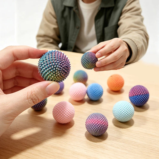 Rainbow Spiky Sensory Squeeze Ball – alternate product view | Smile Lady