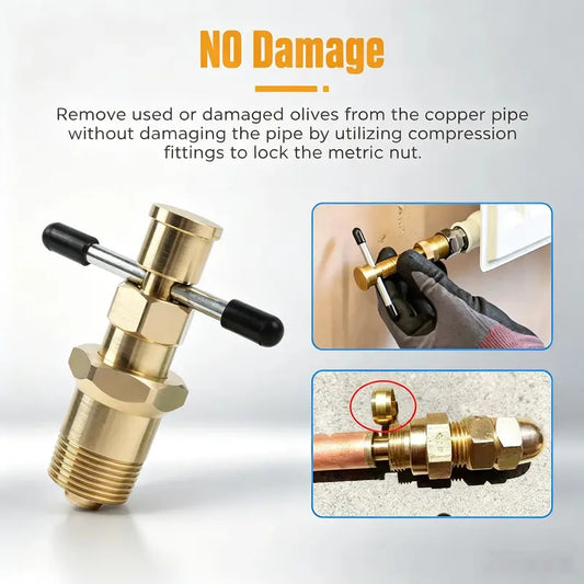Compression Sleeve Puller Tool for 1/2 & 3/4-Inch Brass Pipes