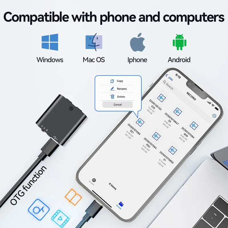 Mini Magnetic Voice Recorder with One-Touch Recording