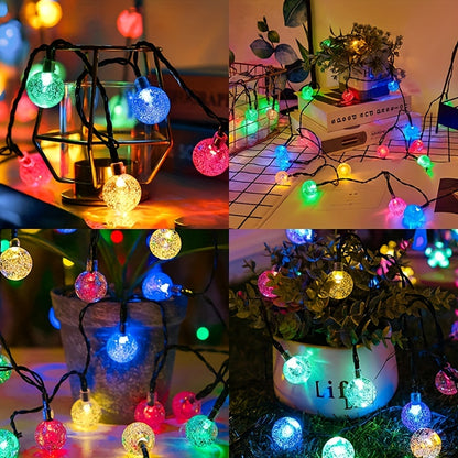 Solar Crystal Globe String Lights
