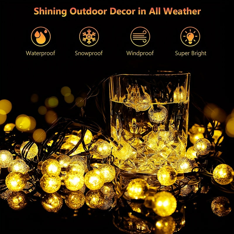 Solar Crystal Globe String Lights