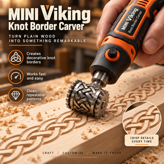 Viking knot border wood carving roller tool