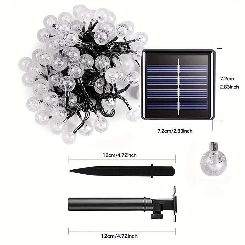 Solar Crystal Globe String Lights