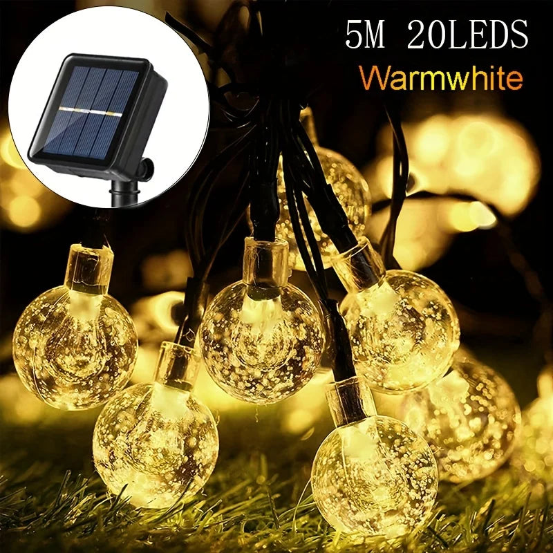 Solar Crystal Globe String Lights