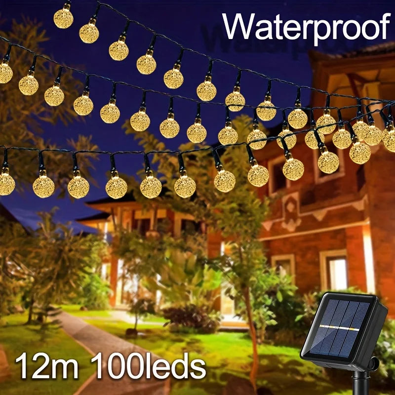 Solar Crystal Globe String Lights