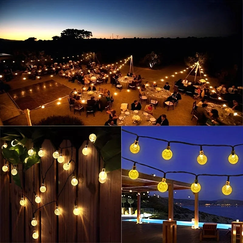 Solar Crystal Globe String Lights