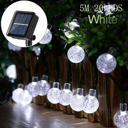 Solar Crystal Globe String Lights