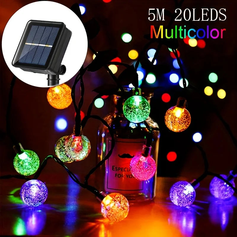 Solar Crystal Globe String Lights