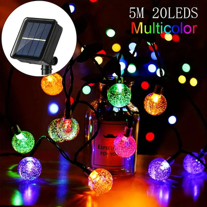 Solar Crystal Globe String Lights