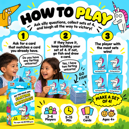 Super Silly Go Fish Card Game for Kids & Family