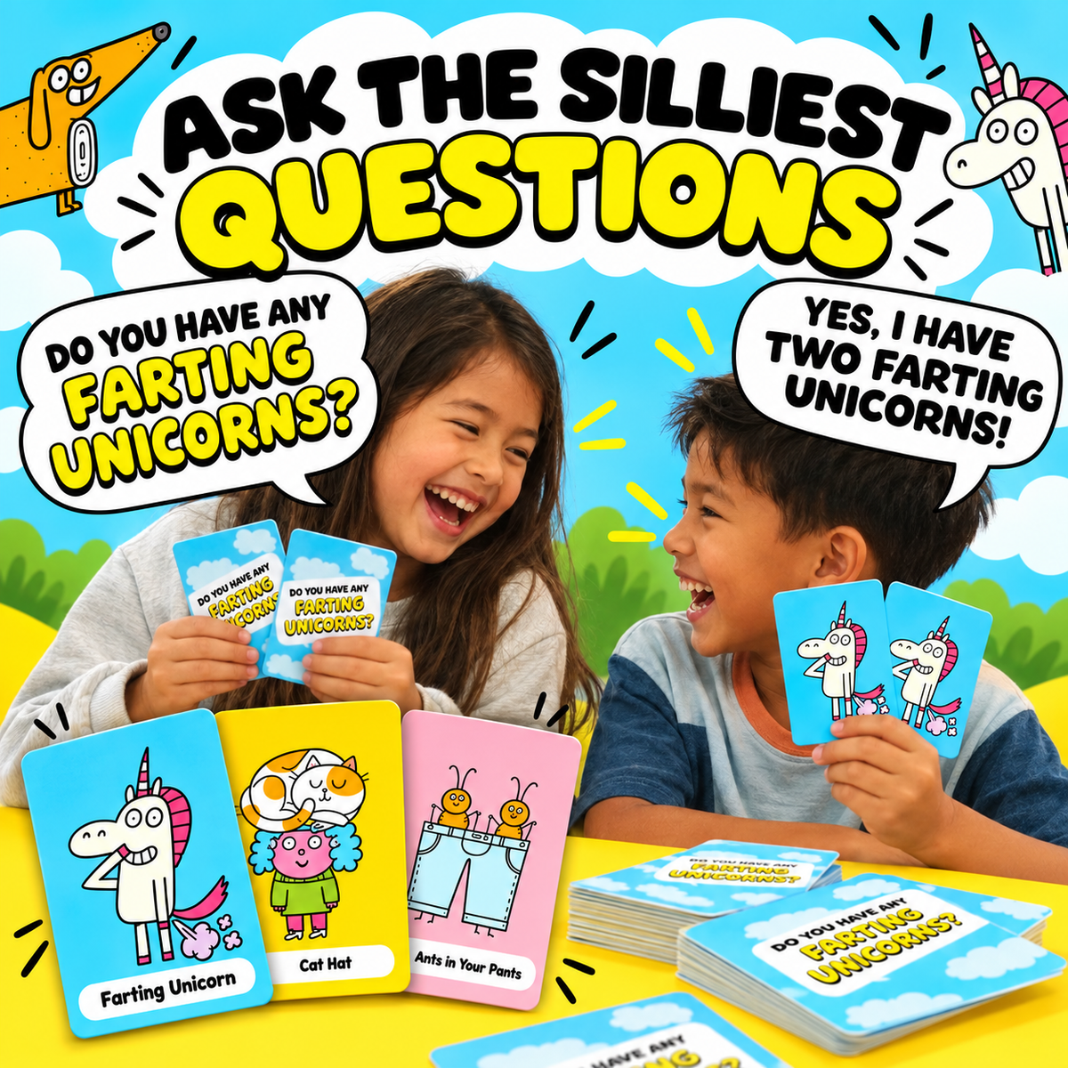 Super Silly Go Fish Card Game for Kids & Family