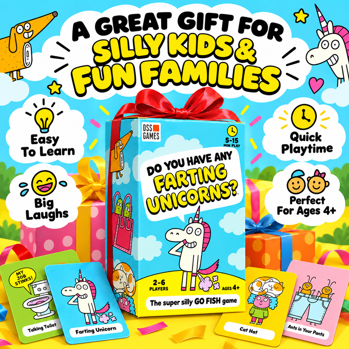 Super Silly Go Fish card game for kids and families