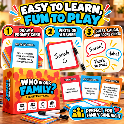 Who in Our Family? Funny Family Party Game
