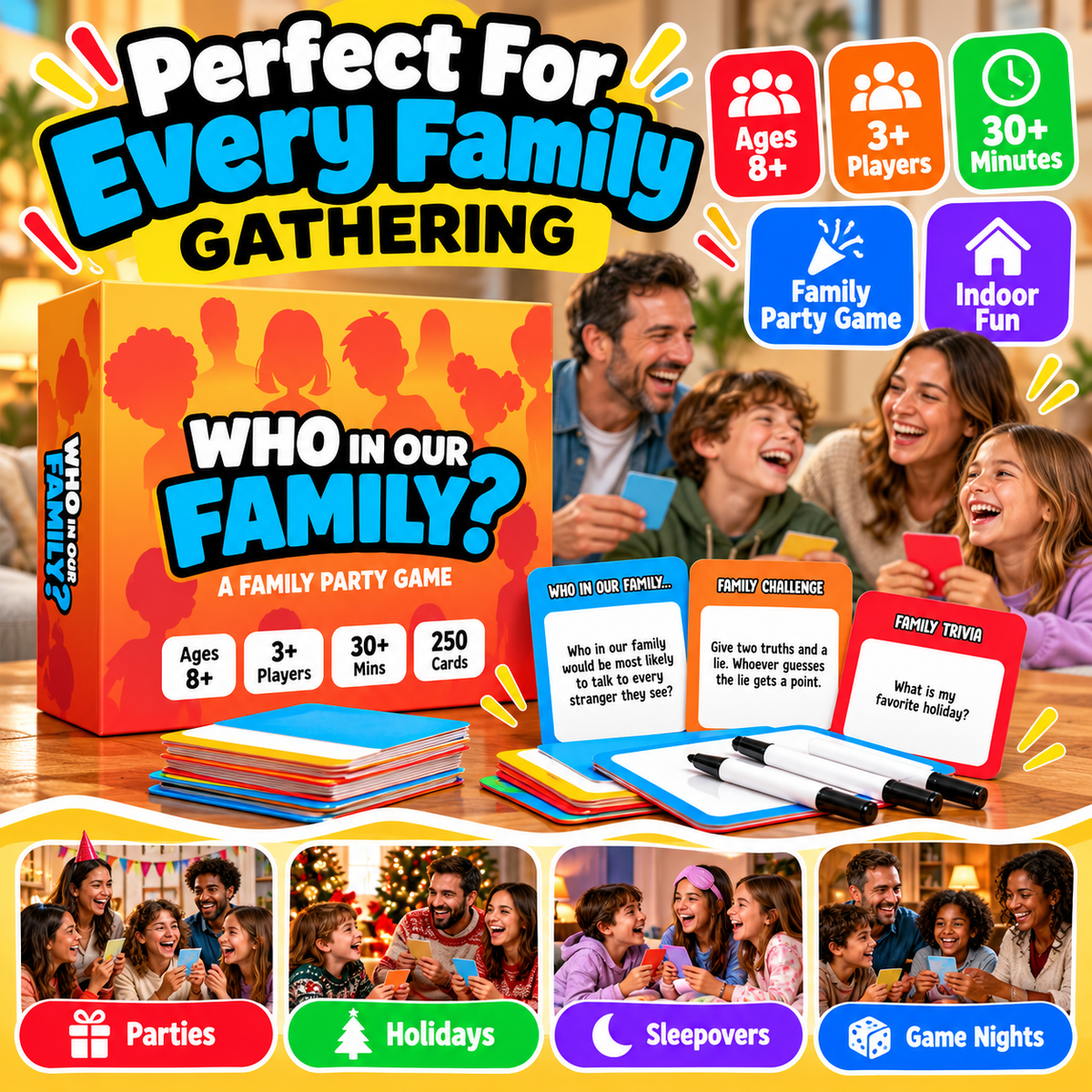 Who in Our Family? Funny Family Party Game