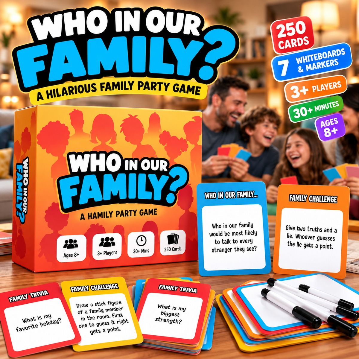 Who in Our Family? Funny Family Party Game