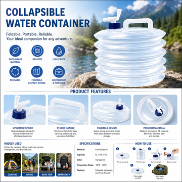 10 litre foldable water container with tap