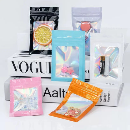Holographic Resealable Gift Bags – Multi-Pack – alternate product view | Smile Lady