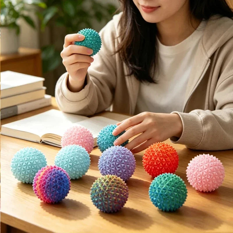 Rainbow Spiky Sensory Squeeze Ball – product gallery image 7 | Smile Lady