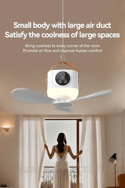 Rechargeable Hanging Fan with Light – ceiling placement