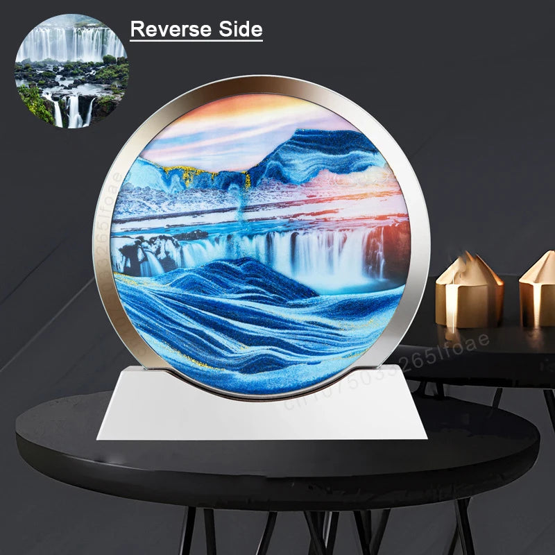 Moving Sand Art Picture – Glass Desk Decor