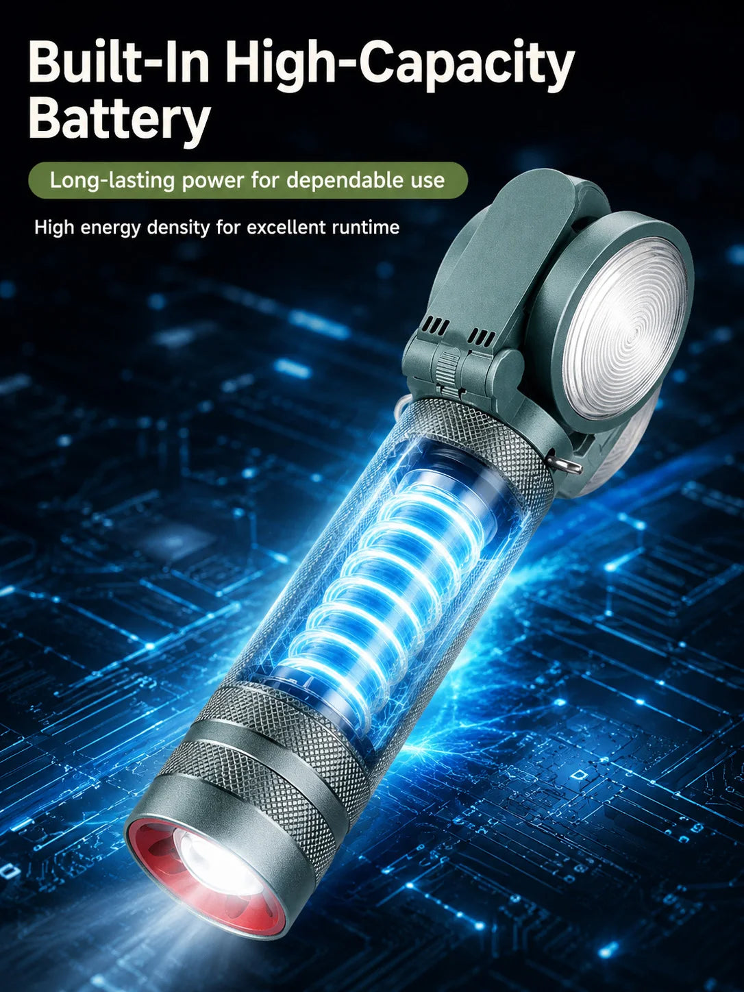 Rechargeable Torch and Camping Lantern – battery illustration