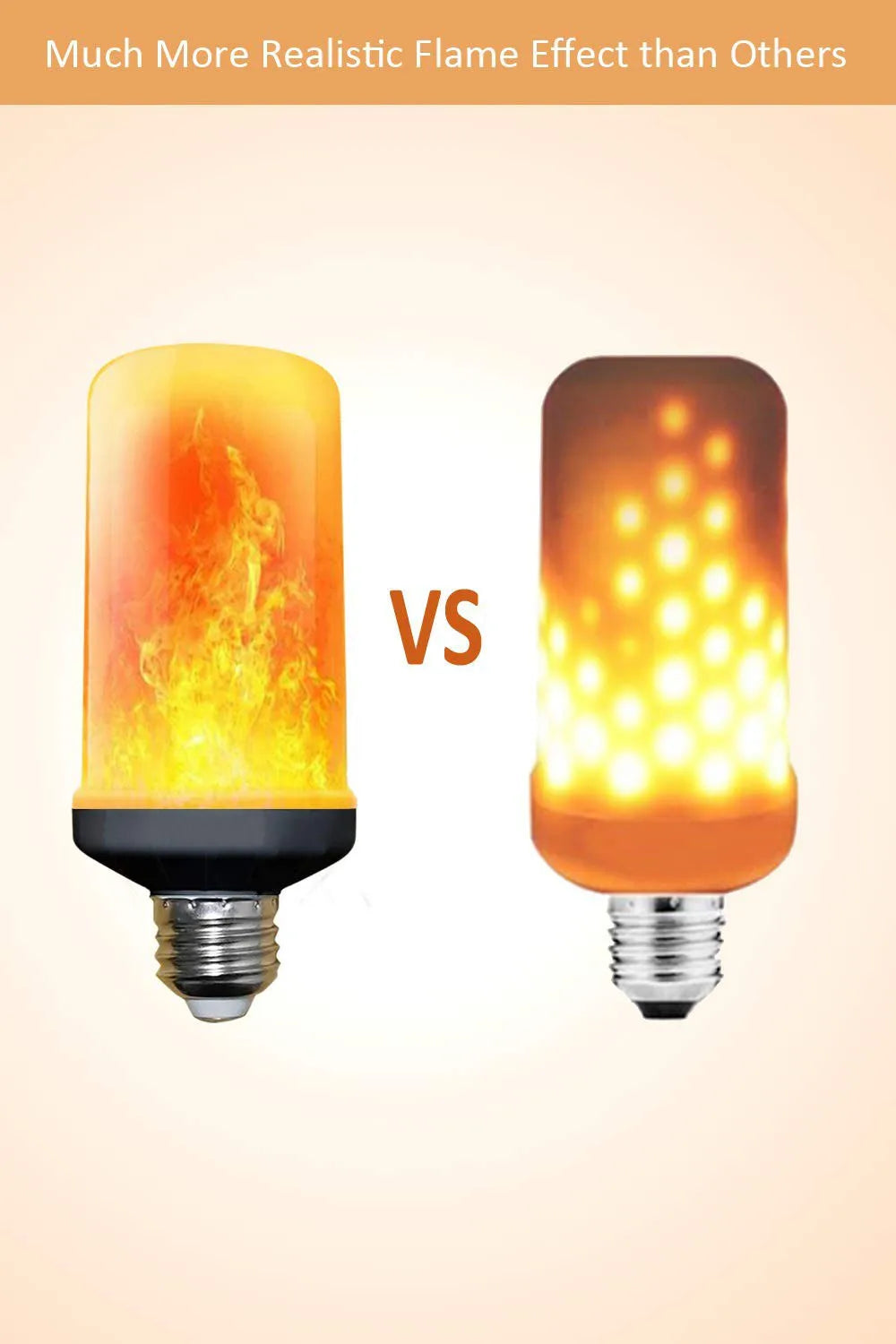 E27 LED Flame Effect Bulb – flame lighting comparison