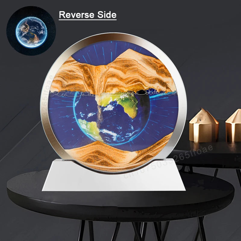 Moving Sand Art Picture – Glass Desk Decor