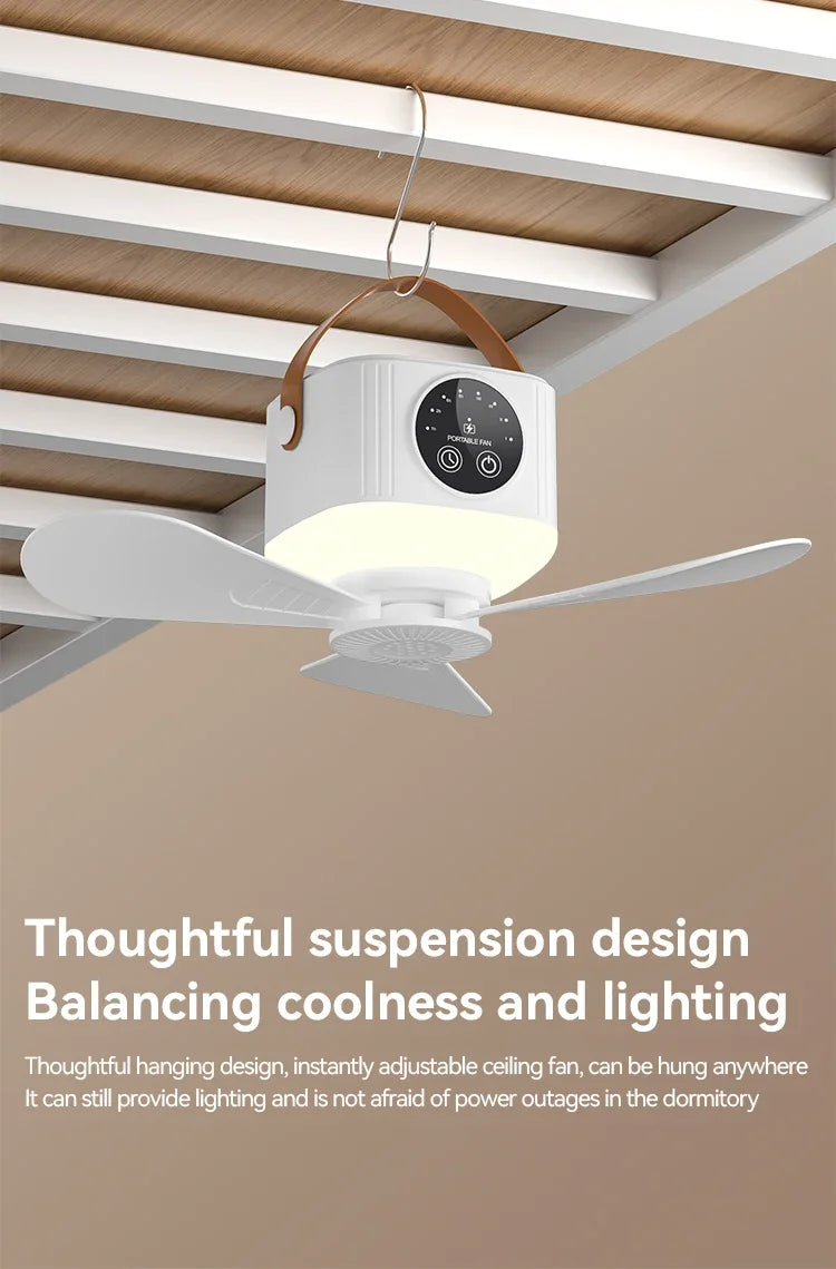 Rechargeable Hanging Fan with Light – mounting clearance guide