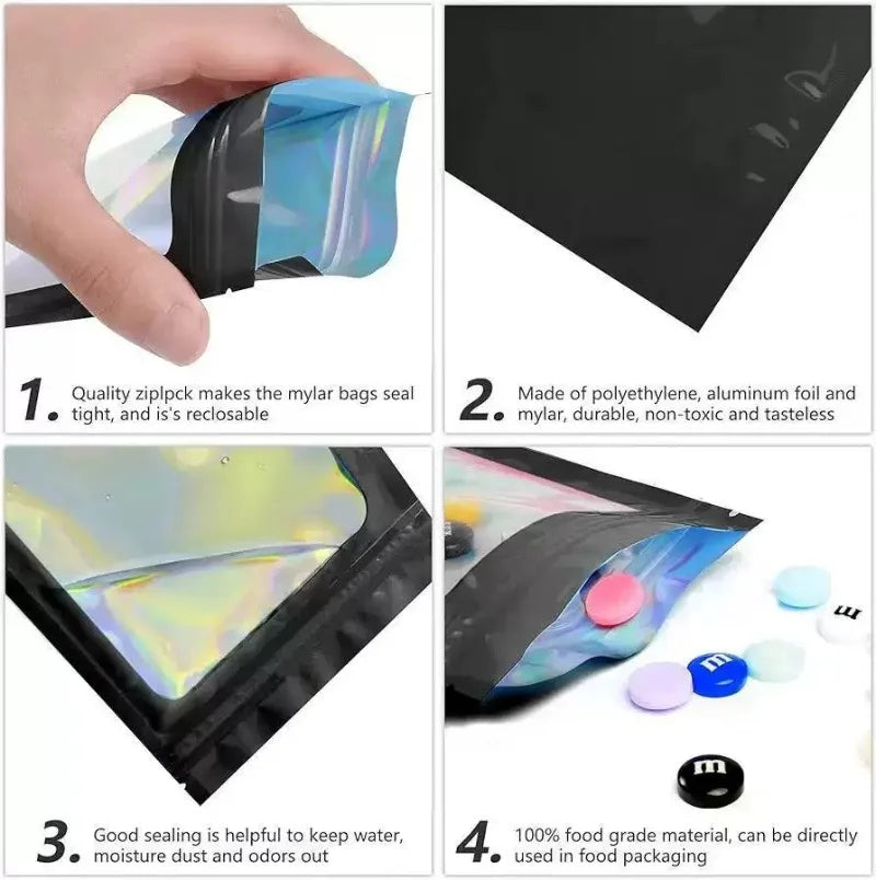 Holographic Resealable Gift Bags – Multi-Pack – additional product view | Smile Lady