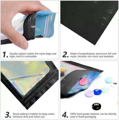 Holographic Resealable Gift Bags – Multi-Pack – additional product view | Smile Lady