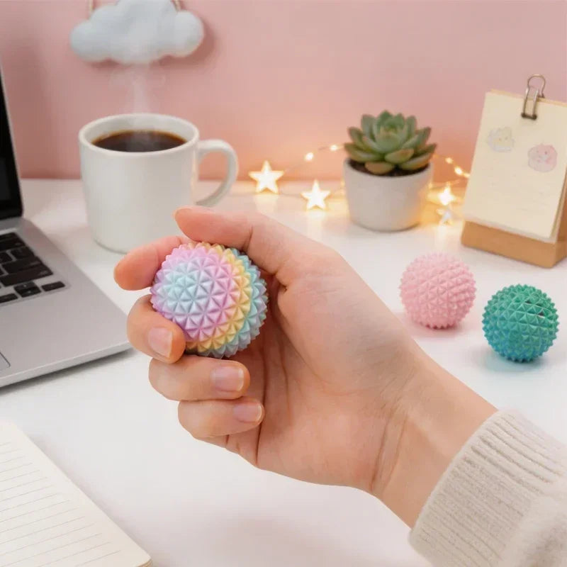 Rainbow Spiky Sensory Squeeze Ball – product gallery image 10 | Smile Lady