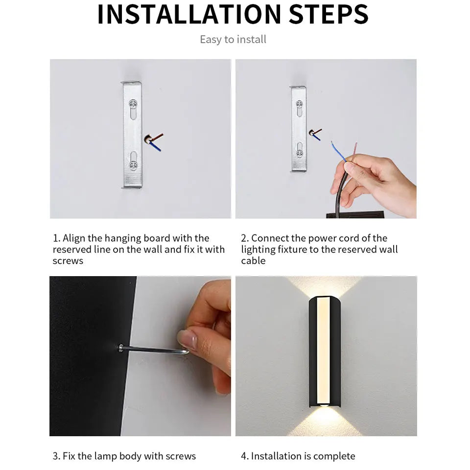 10W Outdoor LED Wall Light – installation guide