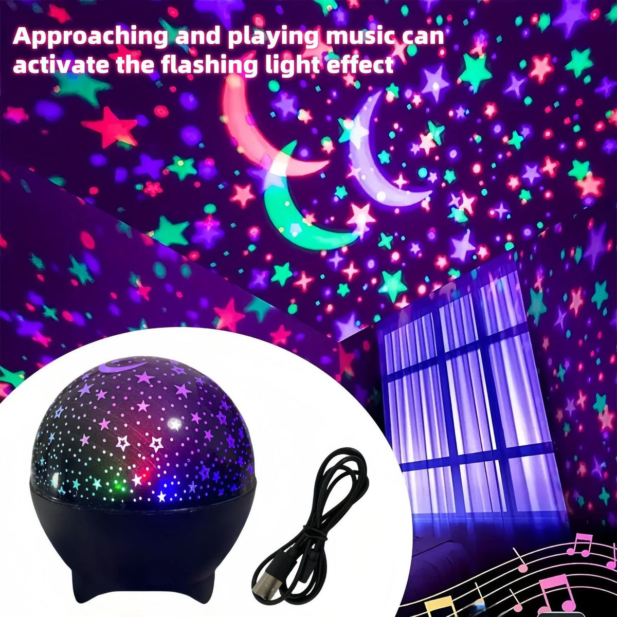 RGB Moon & Galaxy Projector – USB Night Light – additional product view | Smile Lady
