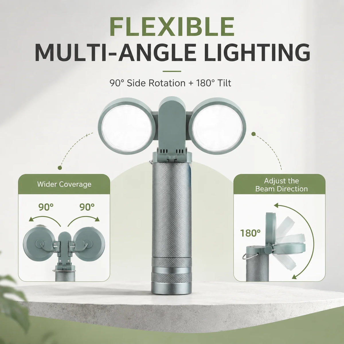 Rechargeable Torch and Camping Lantern – folding angle guide