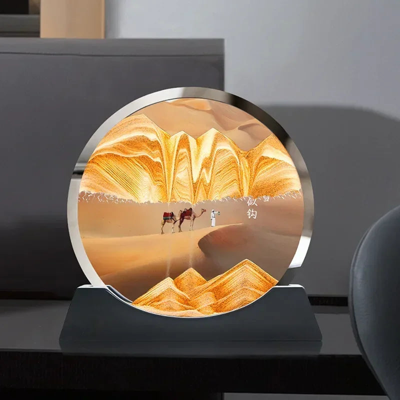 Moving Sand Art Picture – Glass Desk Decor – product detail | Smile Lady