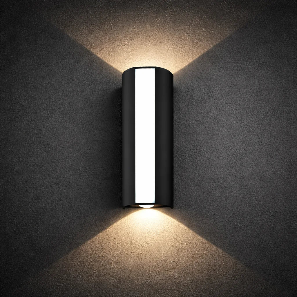 10W Outdoor LED Wall Light – black up-and-down wall fixture