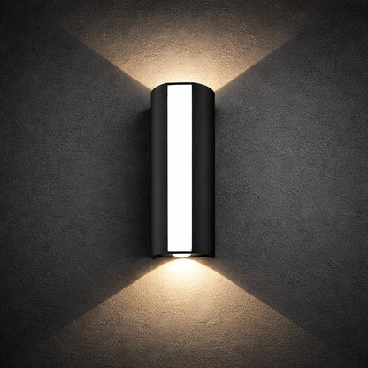 10W Outdoor LED Wall Light – black up-and-down wall fixture