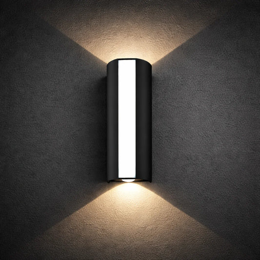 10W Outdoor LED Wall Light – black up-and-down wall fixture
