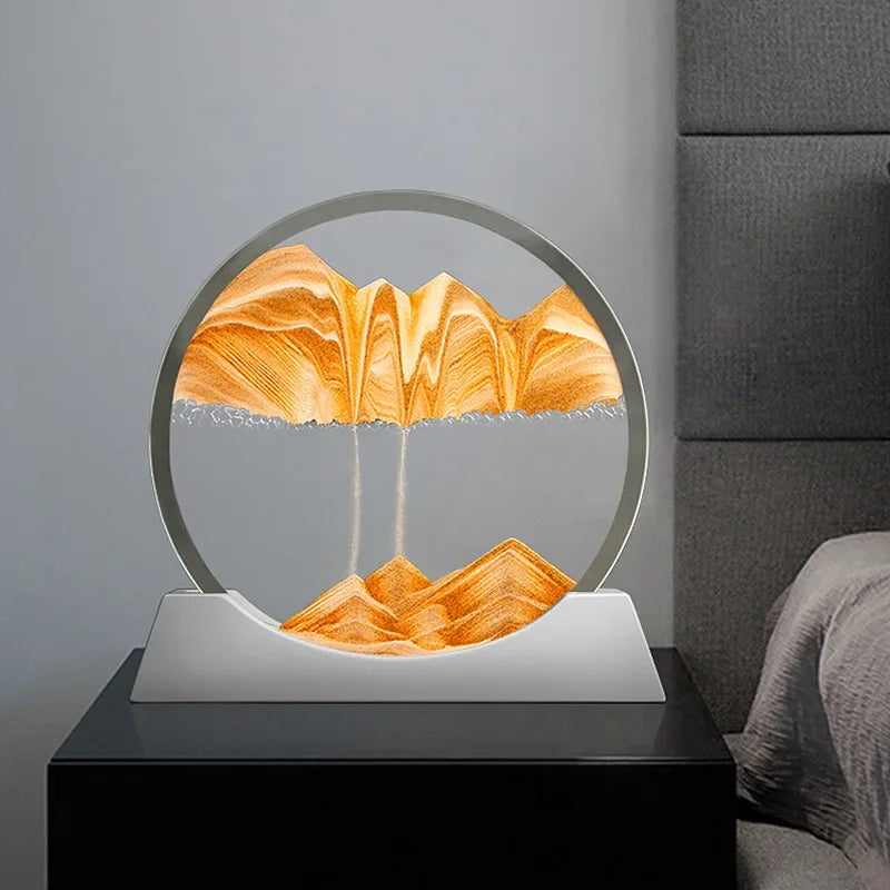 Moving Sand Art Picture – Glass Desk Decor