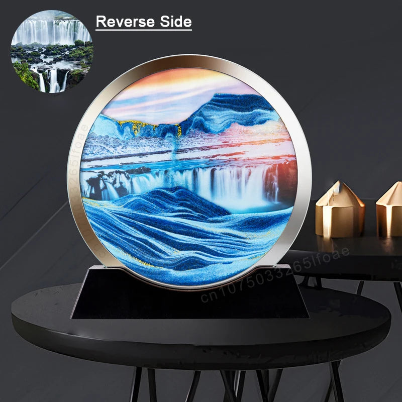 Moving Sand Art Picture – Glass Desk Decor