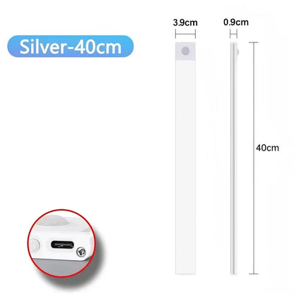 Rechargeable Motion Sensor Cabinet Light – silver 40cm