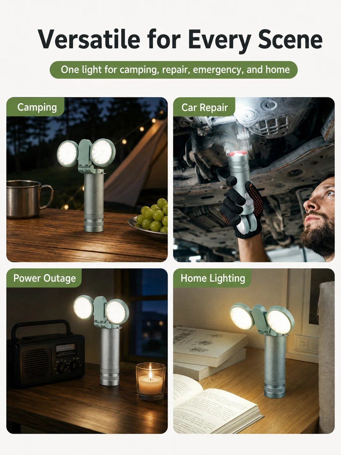 Rechargeable Torch and Camping Lantern – camping and repair applications
