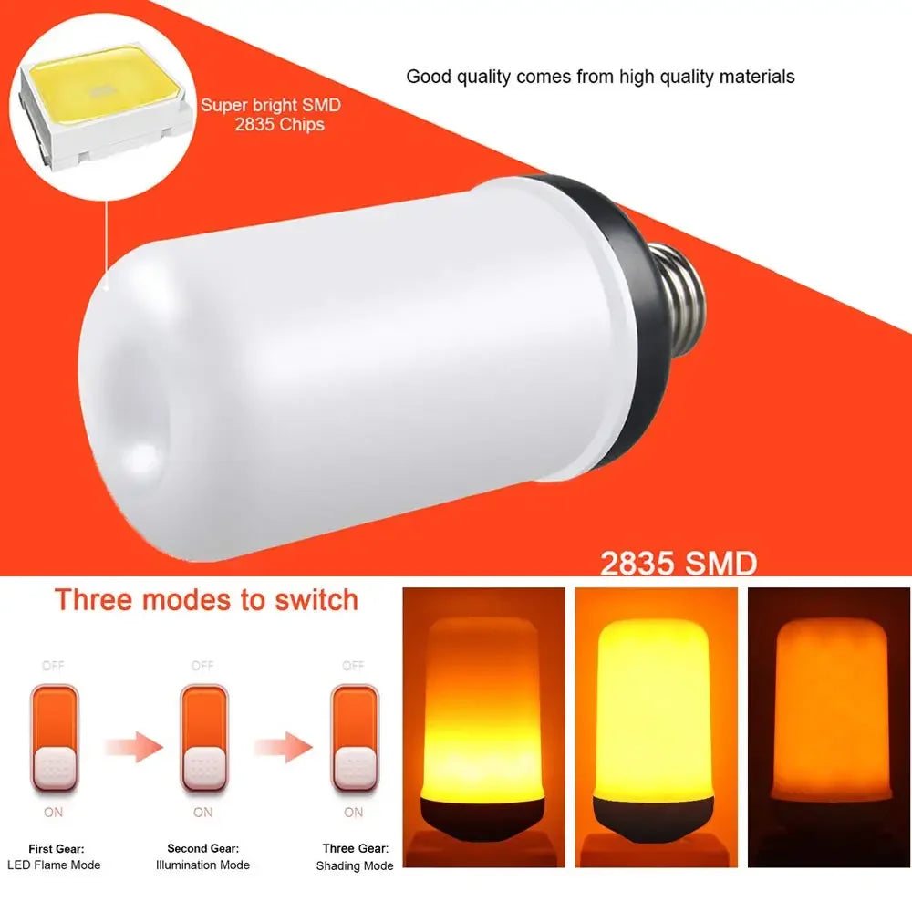 E27 LED Flame Effect Bulb – lighting modes