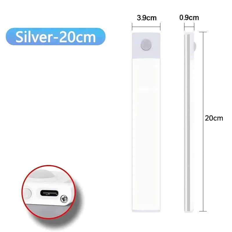 Rechargeable Motion Sensor Cabinet Light – silver 20cm