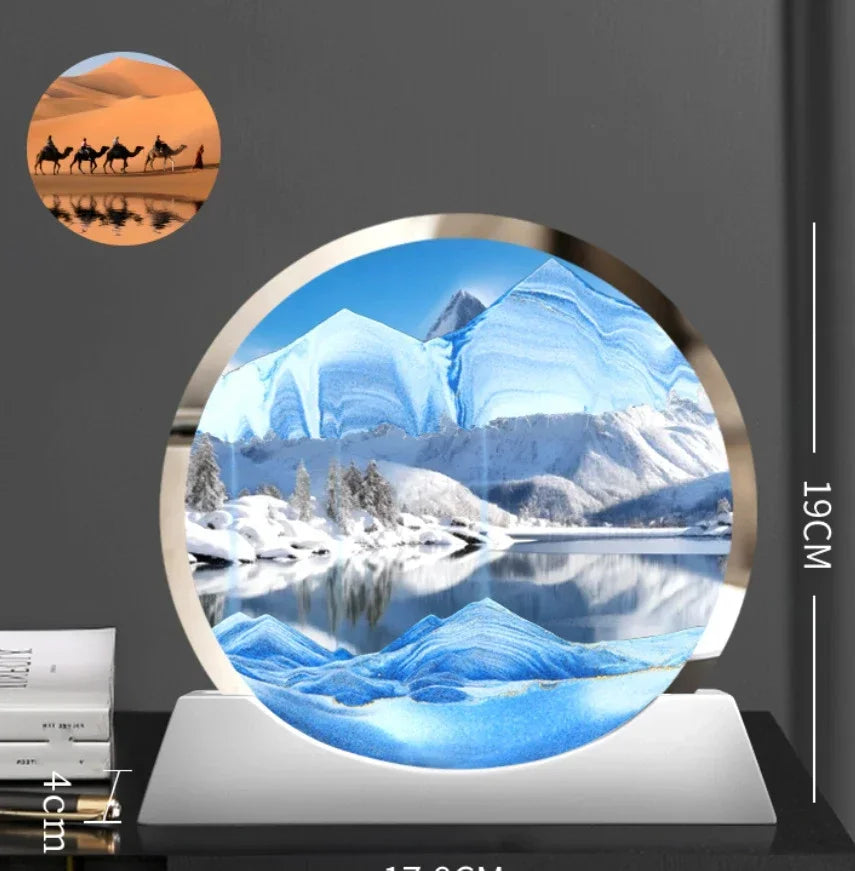 Moving Sand Art Picture – Glass Desk Decor