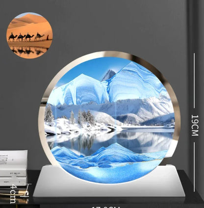 Moving Sand Art Picture – Glass Desk Decor