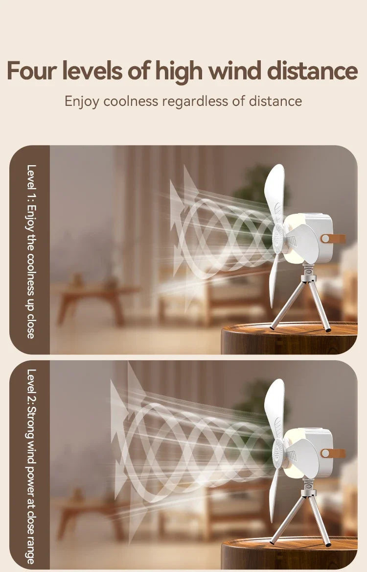 Rechargeable Hanging Fan with Light – four speed settings